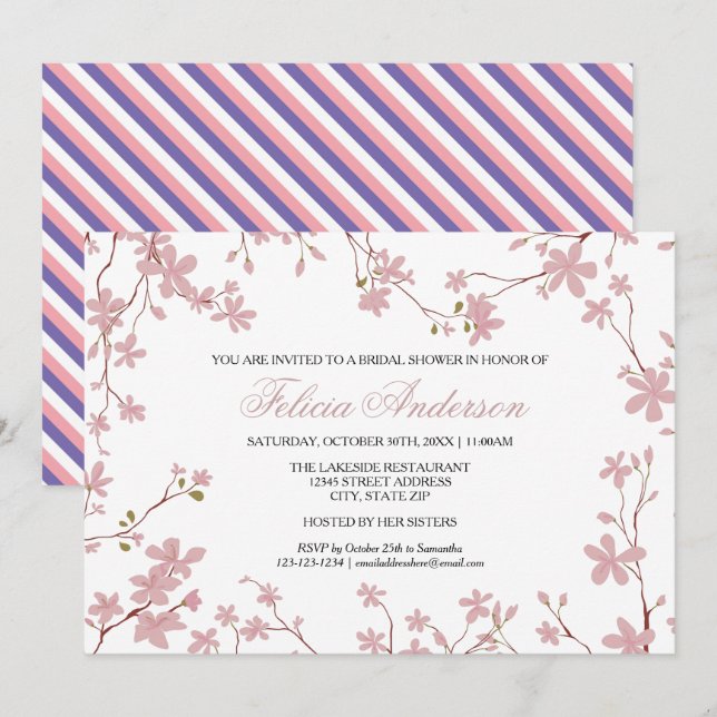 Flor de Cerezo - Invitación a la Despedida de Solt (Anverso / Reverso)