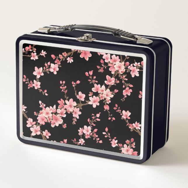 Flor de cerezo japonés rosa pálido negro (Anverso)