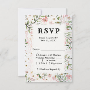 Flor de cerezo japonés RSVP de boda