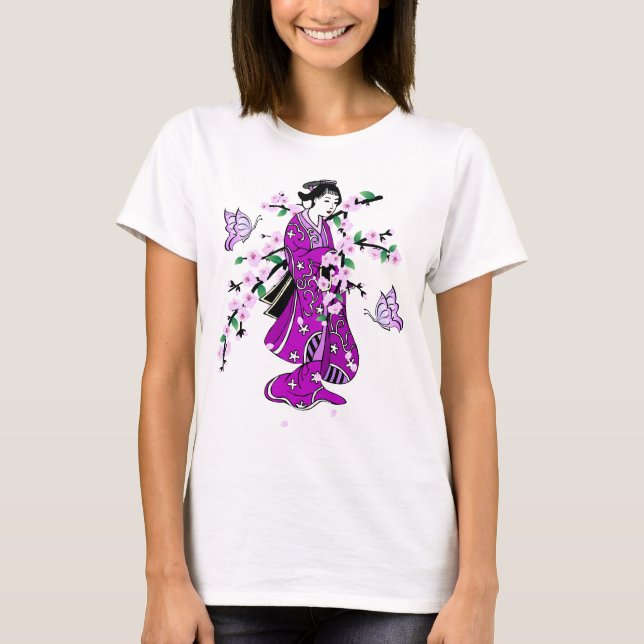 Flor de cerezo - Mariposa Geisha 1 camiseta (Anverso)