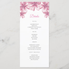 Flor de cerezo rosa. Menú de barra boda floral