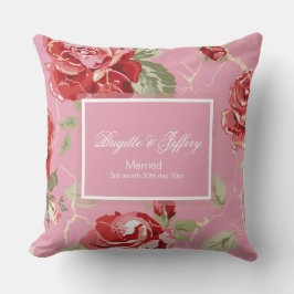 Flor de cerezo rosa rojo flor almohada de lanzamie