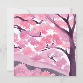 Flor de cerezo rosa | Tarjeta de acuarela de la na