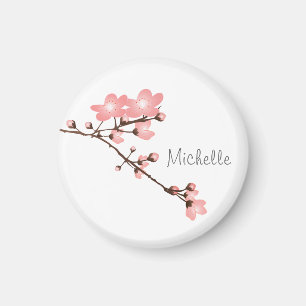 Flor de cerezo rosada personalizada 2" imán