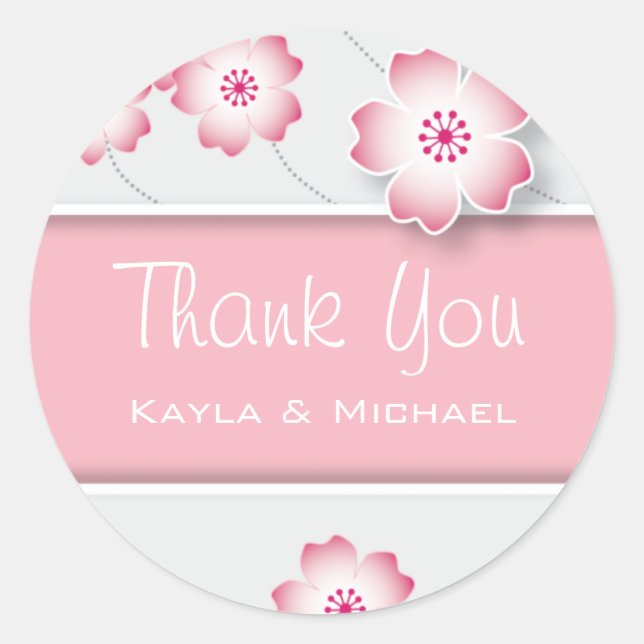 Flor De Cerezo Rosado Gracias Sellos (Anverso)