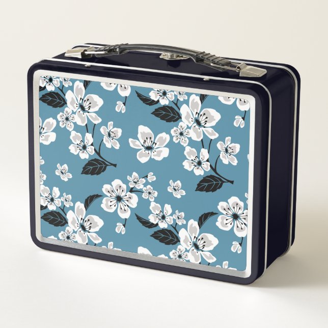 FLOR DE CEREZO - SAKURA (AZUL AHUMADO) (Reverso)