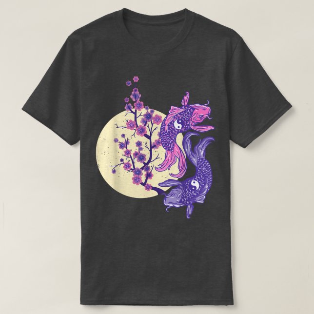 Flor de cerezo Sakura con camiseta kois (Diseño del anverso)