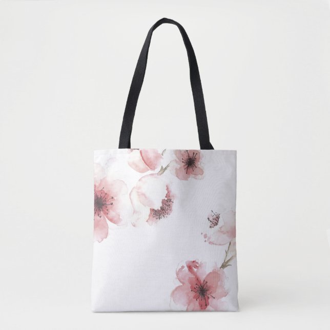 Flor de cerezo simple pero elegante| Bolsa Tote (Anverso)