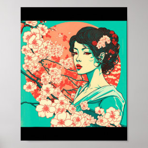 Flor de cerezo vintage Sakura Anime de arte japoné