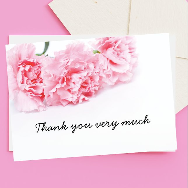 Flor de clavel rosa Gracias tarjeta (Subido por el creador)