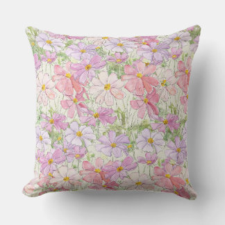 flor de cosmos morado y rosa almohada del Día de l