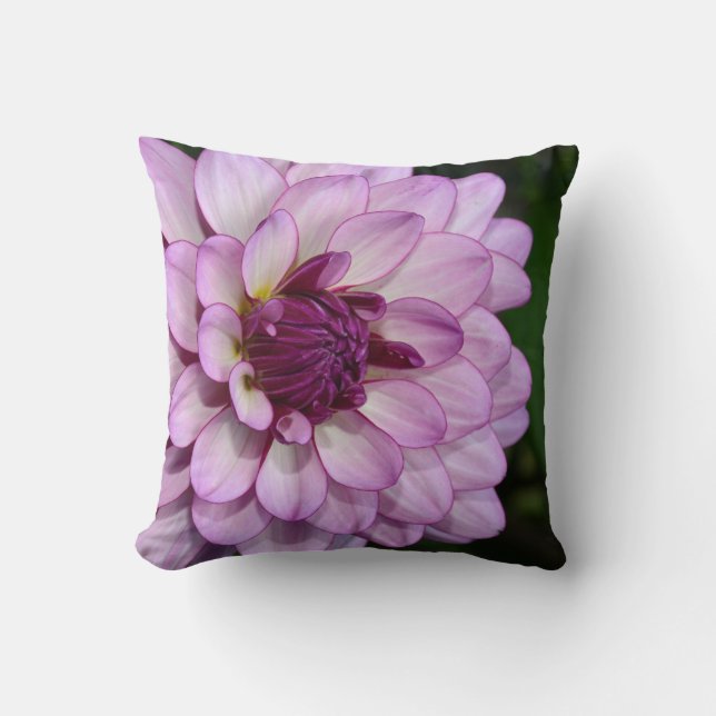 Flor de dahlia morada arroja almohada (Anverso)
