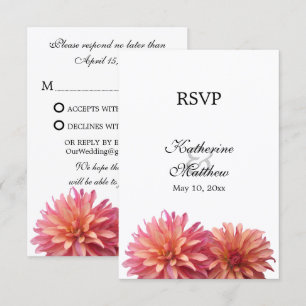 Flor de Dahlia Pintada en Rosa y Coral RSVP