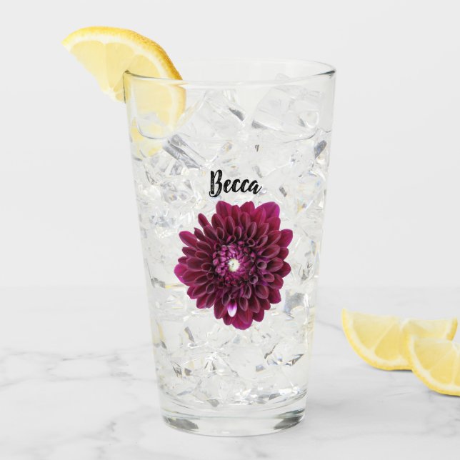Flor de Dahlia púrpura profunda personalizada (Anverso (hielo))