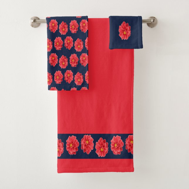 Flor de dahlia rosa en azul (In situ)