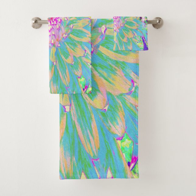 Flor de Dahlia verde y rosa caliente decorativa Ve (In situ)