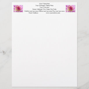 Flor de Dalia Rosa papel con membrete de naturalez