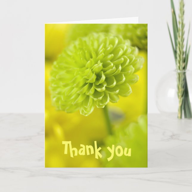 Flor de Dalia Verde tarjeta de agradecimiento (Anverso)