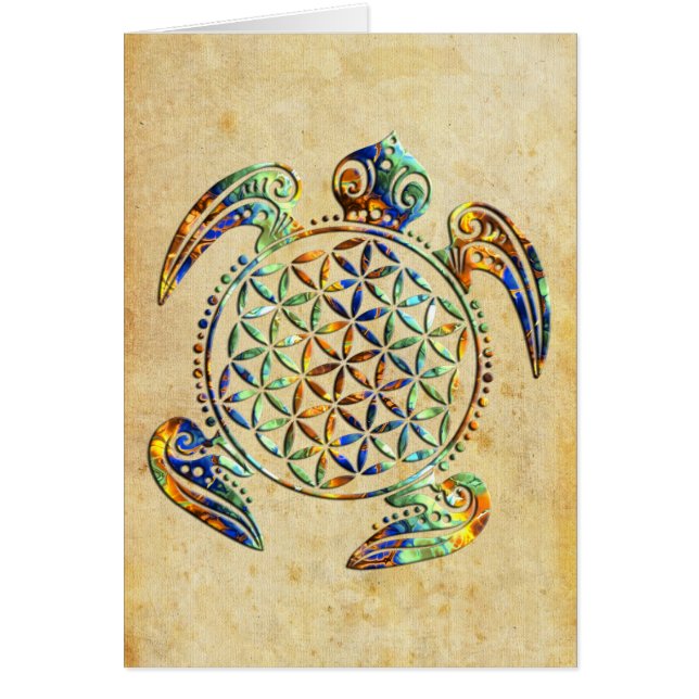Flor de DES Lebens - tortuga de la vida/de Blume (Frente)