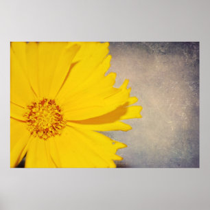 Flor de encargo del amarillo de la impresión del