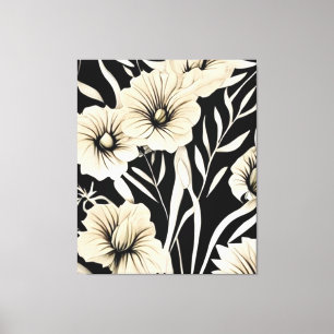 Flor de época negra y arte beige