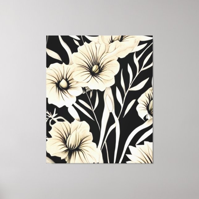 Flor de época negra y arte beige (Anverso)