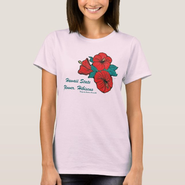 Flor de estado de Hawaii, camiseta del hibisco (Anverso)