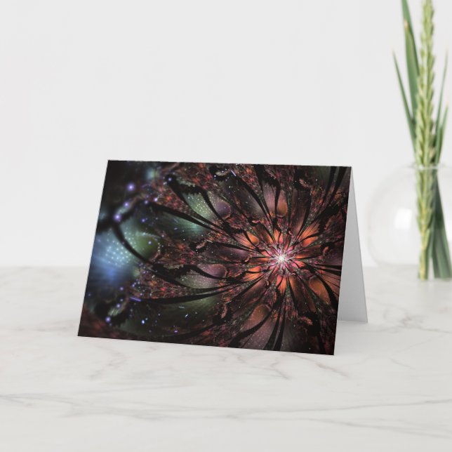Flor de fantasía fractal suave y delicada (Anverso)
