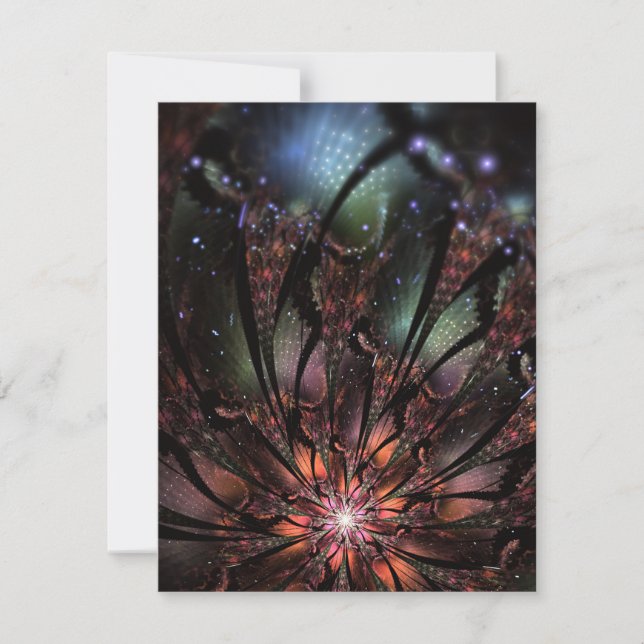 Flor de fantasía fractal suave y delicada (Anverso)