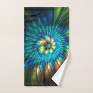 Flor de fantasía luminosa, fractal abstracto color