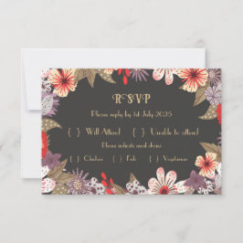 Flor de fantasía - Tarjeta RSVP de boda