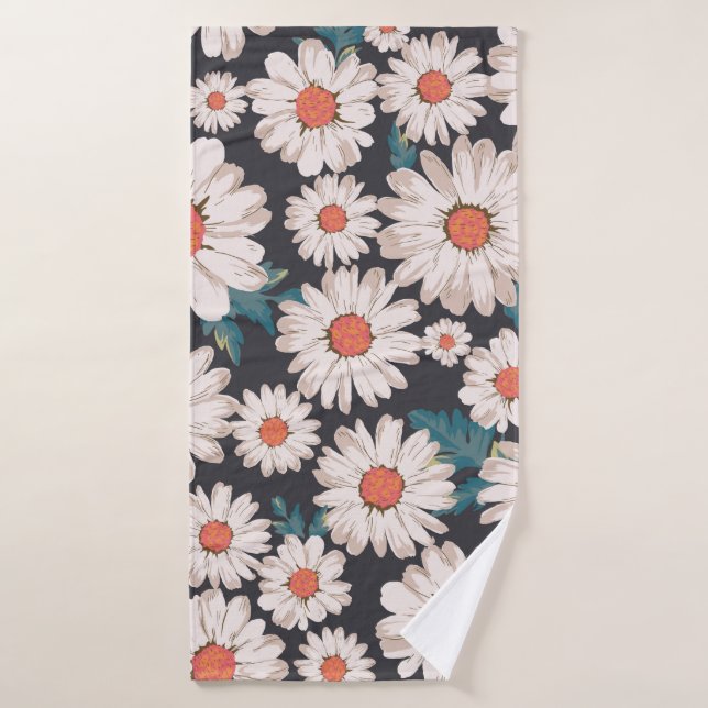 flor de flor sin fisuras, retroceso de patrón de i (Toalla de baño)