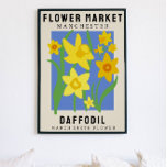 Flor de flores personalizadas mercado arte de flor<br><div class="desc">Esta impresión artística está en el estilo de un poster del mercado de flores. Las flores son Daffodils que son la flor de nacimiento para marzo. Hay espacio para personalizar el texto para cambiar la ubicación a un lugar especial para usted y el subtítulo al nombre o fecha de nacimiento...</div>