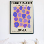 Flor de flores personalizadas mercado arte de flor<br><div class="desc">Esta impresión artística está en el estilo de un poster del mercado de flores. Las flores son violetas que son la flor de nacimiento de febrero. Hay espacio para personalizar el texto para cambiar la ubicación a un lugar especial para usted y el subtítulo al nombre o fecha de nacimiento...</div>