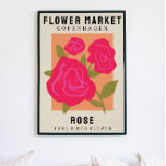 Flor de flores personalizadas mercado arte de flor<br><div class="desc">Esta impresión artística está en el estilo de un poster del mercado de flores. Las flores son Rosas que son la flor de nacimiento de junio. Hay espacio para personalizar el texto para cambiar la ubicación a un lugar especial para usted y el subtítulo al nombre o fecha de nacimiento...</div>
