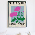 Flor de flores personalizadas mercado arte de flor<br><div class="desc">Esta impresión artística está en el estilo de un poster del mercado de flores. Las flores son el crisantemo, que es la flor de nacimiento de noviembre. Hay espacio para personalizar el texto para cambiar la ubicación a un lugar especial para usted y el subtítulo al nombre o fecha de...</div>