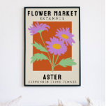 Flor de flores personalizadas mercado arte de flor<br><div class="desc">Esta impresión artística está en el estilo de un poster del mercado de flores. Las flores son Asters que son la flor de nacimiento de septiembre. Hay espacio para personalizar el texto para cambiar la ubicación a un lugar especial para usted y el subtítulo al nombre o fecha de nacimiento...</div>