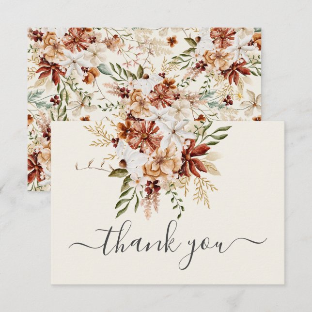 Flor de flores silvestres - Tarjeta de agradecimie (Anverso / Reverso)