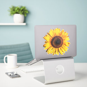Flor de girasol brillante Pegatina de arte amarill