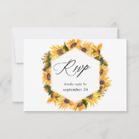 Flor de girasol de otoño con RSVP de comida