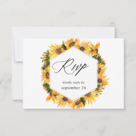 Flor de girasol de otoño con RSVP de comida
