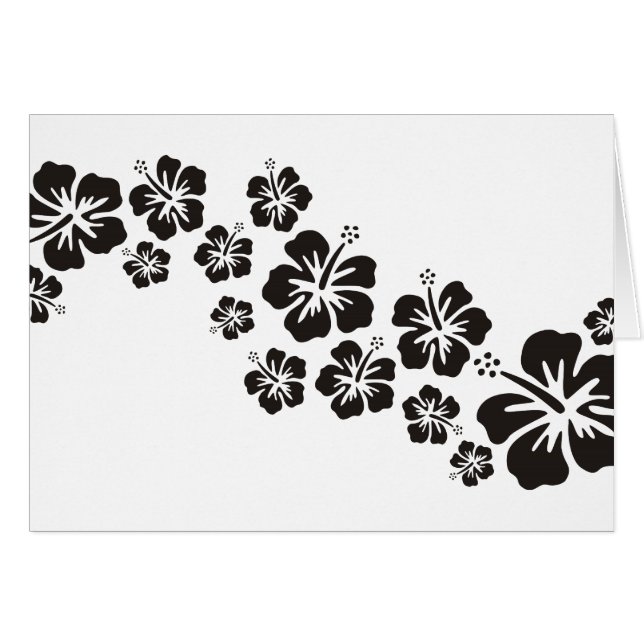 flor de hibisco florece en negro (Anverso (Horizontal))