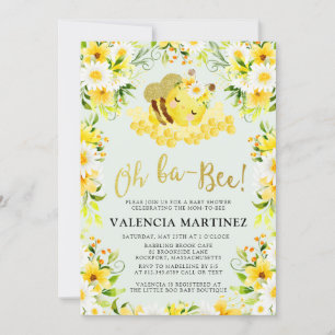 Flor de invitación a Baby Shower Bumble Bee