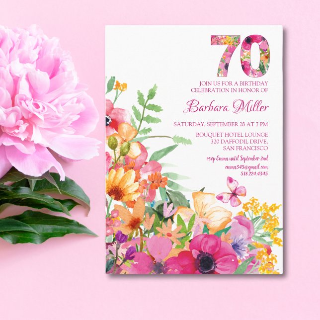 Flor de invitación Tarjeta plana de invitación de  (Subido por el creador)