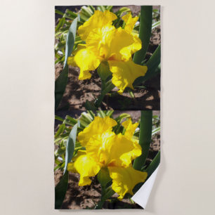 Flor De Iris Amarillo Brillante, Toalla De Playa