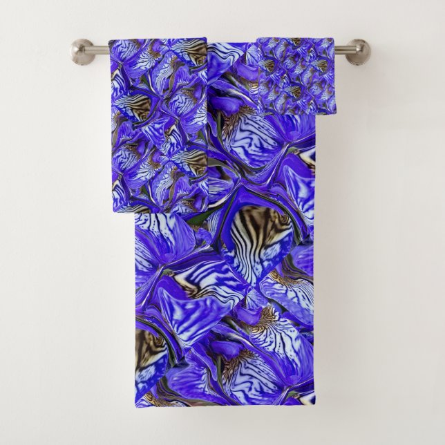 Flor de iris púrpura / inclinada / cubierta / (In situ)
