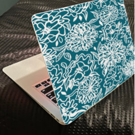 Flor de jardín pegatinas de piel de portátil azul 