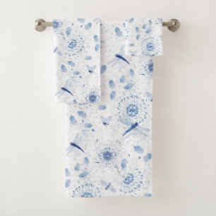 Flor de la libélula azul Chinoiserie