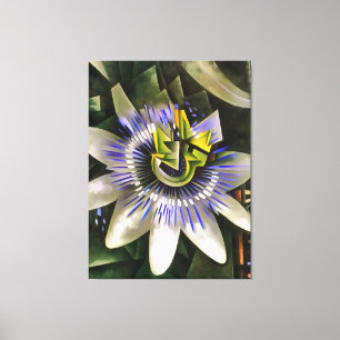 Flor de la Pasión Passiflora en Estilo de Arte Geo