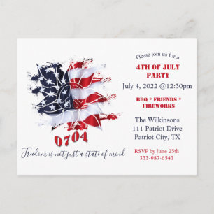 Flor de la Paz Patriótica Invitación para Barbacoa